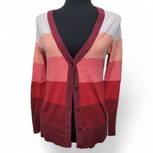 Eddie Bauer Color Block Cardigan Women's Sweater PS Cottagecore Coastal Grandma